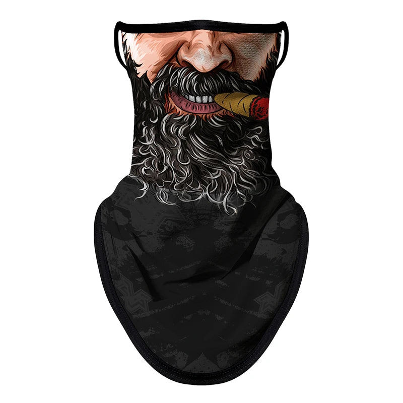 Bicycle UV Protection Face Mask Hiking Fishing Breathable Neck Cover Quick-drying Cycling Triangle Scarf Halloween 3D Skull Mask