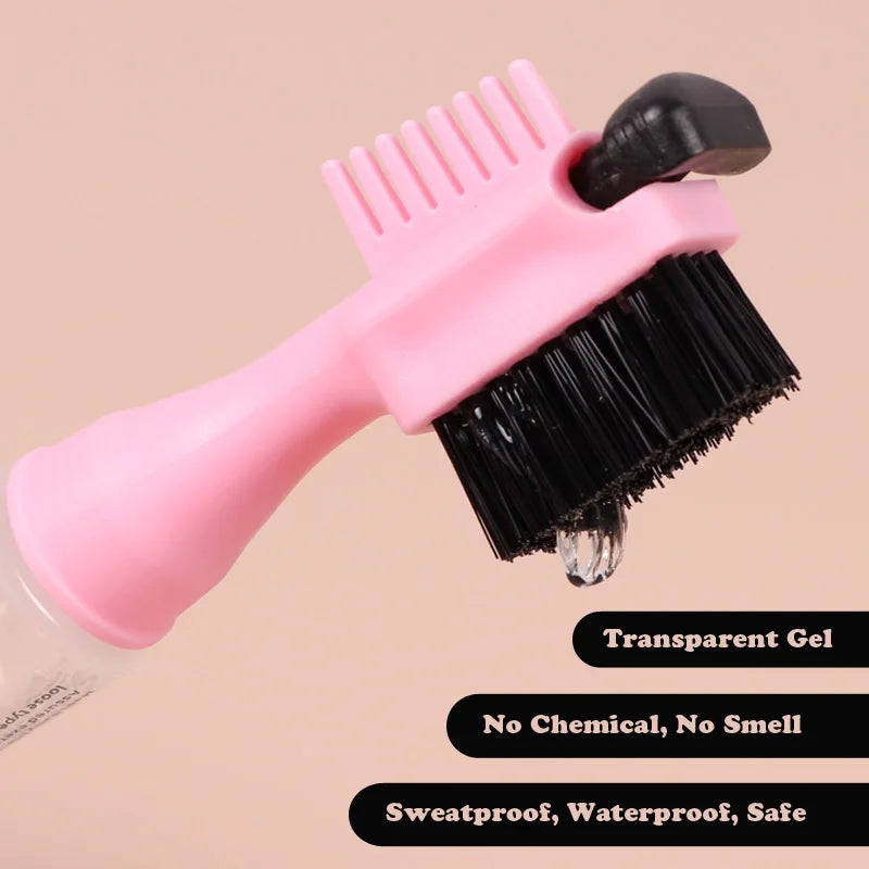 Professional Edge Control Brush And Gel 1Set Hair Styling Edge Control Gel With Brush Hair Fixative Gel For African Natural Hair