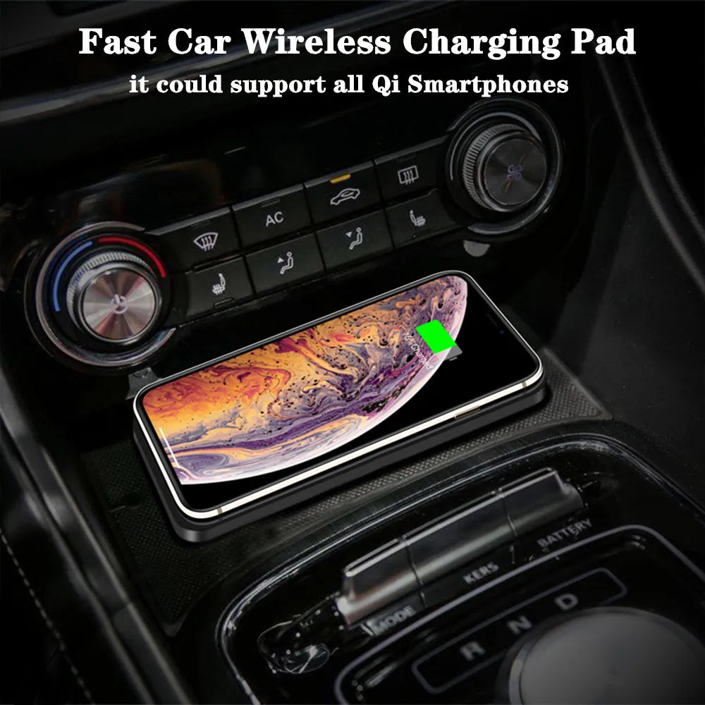 Car Wireless Charger for Samsung Galaxy S24 S23 S22 Induction Fast Car Charging Pad for iPhone Xiaomi Mobile Phone Car Charger Secondary image