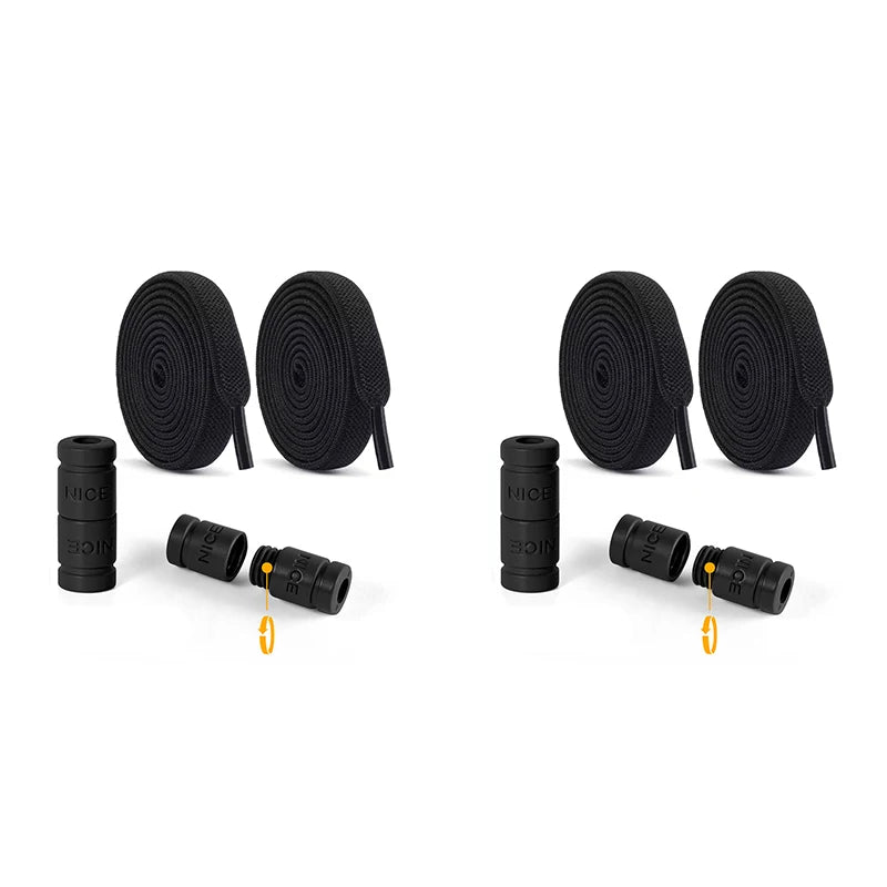 8mm No Tie Shoe Laces Button locking Without Ties Elastic Laces Sneaker Widened Flat Shoelace for Shoes