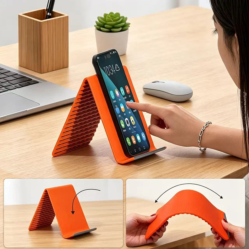 Lazy Portable Phone Stand Silicone Desktop Tablet Laptop Holder Creative Flexible Foldable Transforming Stand Travel Accessory Secondary image