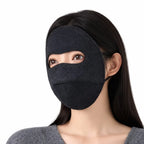 Windproof Woolen Face Mask Anti Cold Inner Layer Silk Warm Face Shield Thicken Warmth Full Face Covering Winter Face Mask