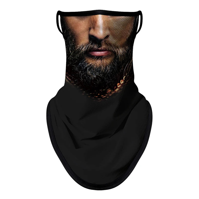Bicycle UV Protection Face Mask Hiking Fishing Breathable Neck Cover Quick-drying Cycling Triangle Scarf Halloween 3D Skull Mask