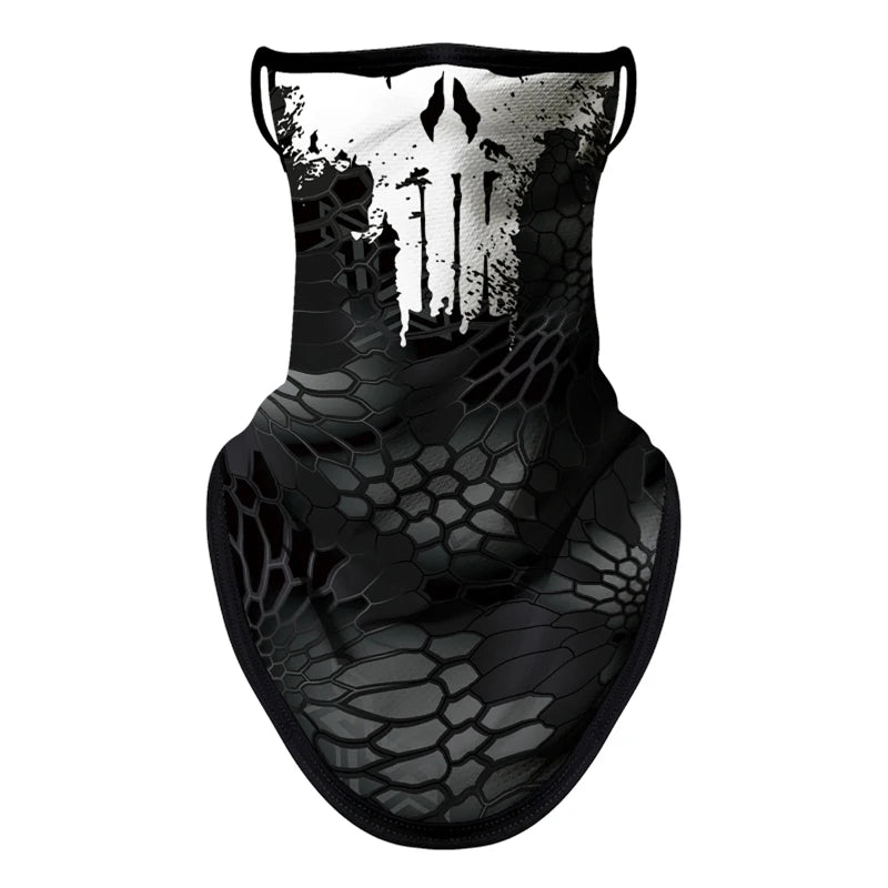 Bicycle UV Protection Face Mask Hiking Fishing Breathable Neck Cover Quick-drying Cycling Triangle Scarf Halloween 3D Skull Mask