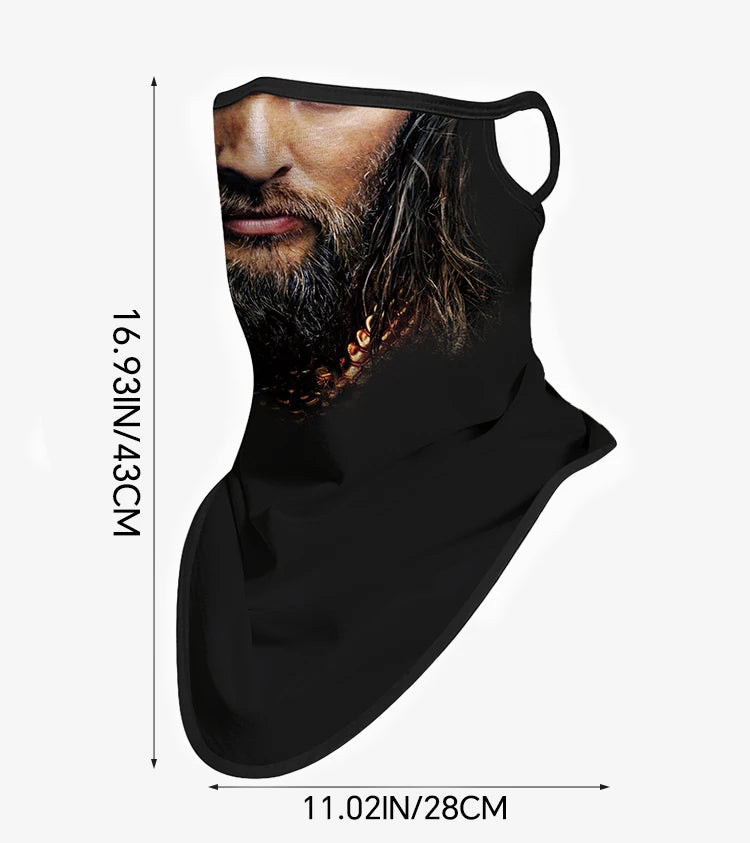 Bicycle UV Protection Face Mask Hiking Fishing Breathable Neck Cover Quick-drying Cycling Triangle Scarf Halloween 3D Skull Mask