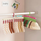 Folding Windproof Household Wardrobe Multi-clip Hook Rotating Hanger Clip Seamless Dormitory Drying Hanger