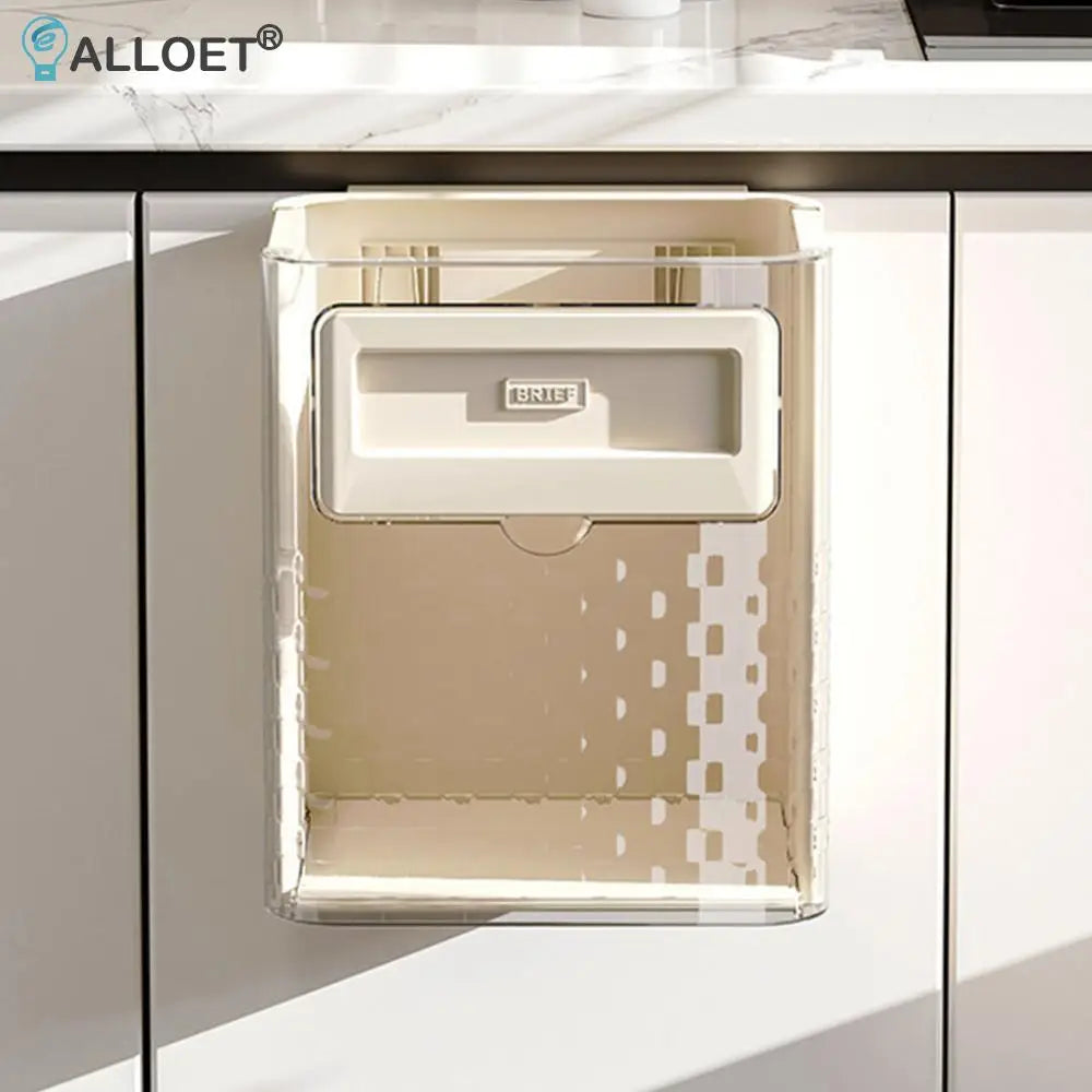 10L Foldable Hanging Trash Can Large Capacity Hanging Collapsible Trash Can Kitchen Garbage Can for Cabinets Bathroom