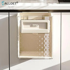 10L Foldable Hanging Trash Can Large Capacity Hanging Collapsible Trash Can Kitchen Garbage Can for Cabinets Bathroom