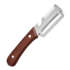 Stainless Steel 2-in-1 Peeling Knife Scallion Knife Fruit Potato And Vegetable Multifunctional Peeling Knife Wooden Handle Knife
