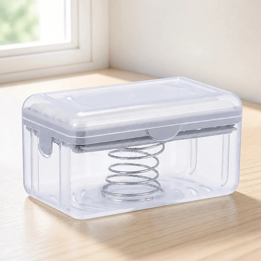Soap Dish With Lid Soap Holder Bathroom Organizer Travel Soap Box Draining Soap Saver 2 In 1 Quick Foaming Roller Shower