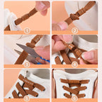 8mm No Tie Shoe Laces Button locking Without Ties Elastic Laces Sneaker Widened Flat Shoelace for Shoes