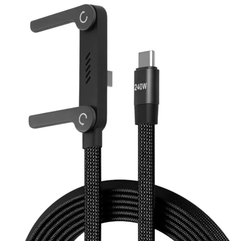 1PCS Type C Cable 240W USB-C Charge Invisible Phone Stand Charging Phone Coiled Data Cord & 65W USB to C Fast Charging Cable Secondary image