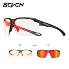 SCVCN UV400 Photochromic Outdoor Cycling Sunglasses High Fashion Women Sports Running Sunglasses Hiking MTB Road Bike Glasses