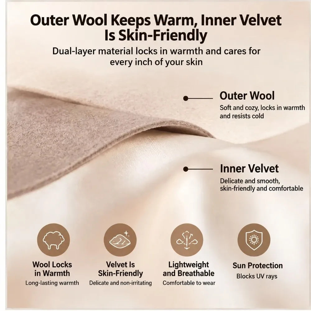 Windproof Woolen Face Mask Anti Cold Inner Layer Silk Warm Face Shield Thicken Warmth Full Face Covering Winter Face Mask